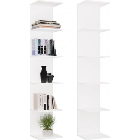 SIXP - Étagère 180cm 6 rayons pour livres et classeurs bureau / salon - Blanc (1/5)