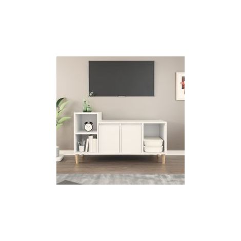 Meuble TV Blanc 100x35x55 Bois d'ingénierie (1/5)