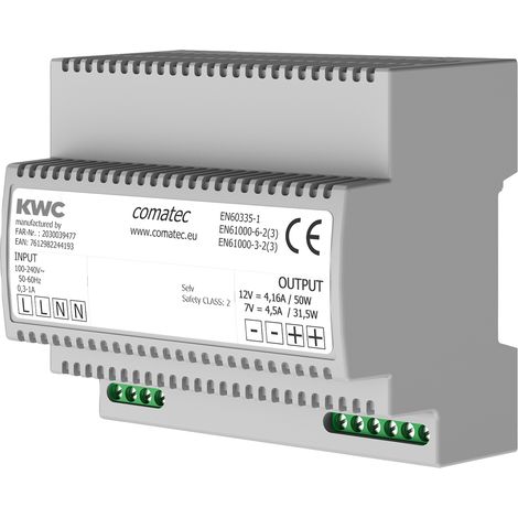 KWC AR Netzteil, Eingang 100-240 VAC,  Ausgang umschaltbar 7/12 VDC