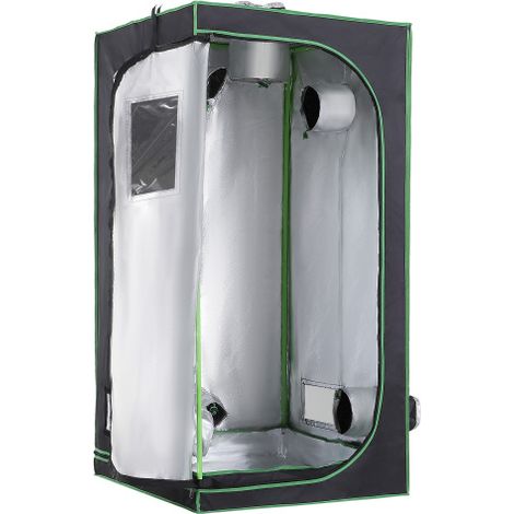 Reflective Mylar Hydroponic Grow Tent with Adjustable Vents and Floor Tray for Indoor Plants,80x80x160 cm (31.5x31.5x63 inches)