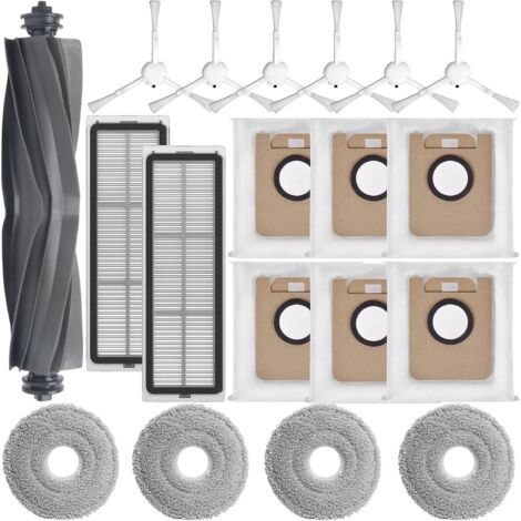 Kit di accessori per aspirapolvere robot Dreame L10s Ultra/L10 Ultra/L10 Prime, 1 spazzola principale, 2 filtri, 4 panni per la pulizia, 6 spazzole laterali, 6 sacchetti per la polvere. (1/5)
