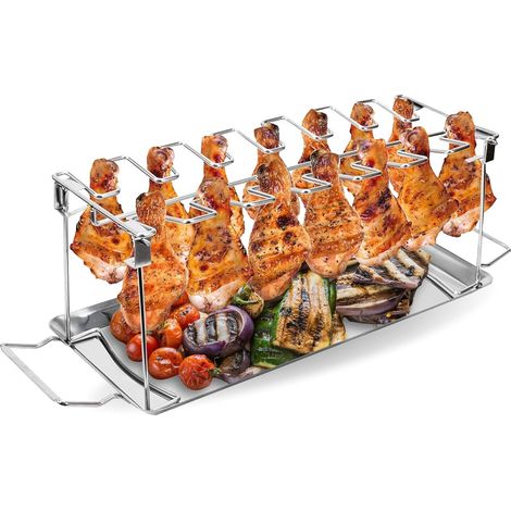 Support pour cuisse de poulet en acier inoxydable pour barbecue (1/4)