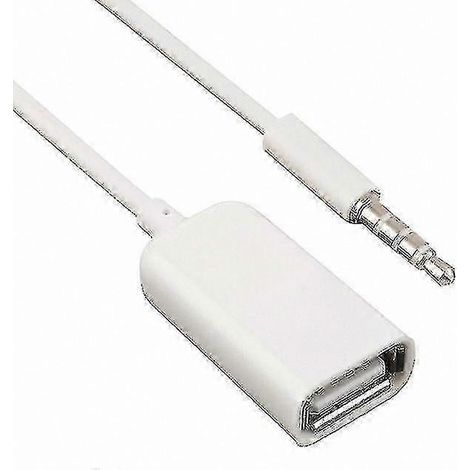 Câble adaptateur USB femelle vers auxiliaire mâle 3,5 mm