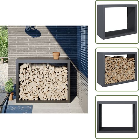 vidaXL Portant de bois de chauffage anthracite 100x40x80 cm acier (1/5)
