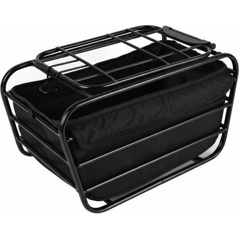 Fahrradkorb, Aufbewahrungskorb, Haustiertransportkorb, Einkaufskorb, abschließbarer Deckel, max. 20 kg, geeignet für Schulausflüge und den Schulweg, klein, mit Futter (1/5)