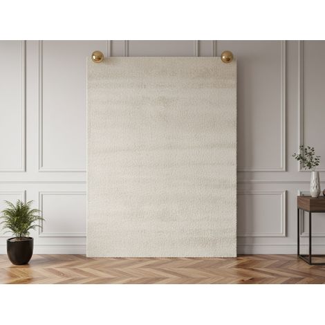 BOBOCHIC - Tapis poils ras lavable MIREILLE uni 200x290 Crème (1/5)