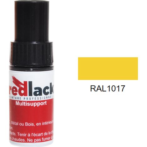Flacone per ritocchi con pennello 9ml – RAL 1017 – Giallo zafferano – lucido – multisupporto – Redlack