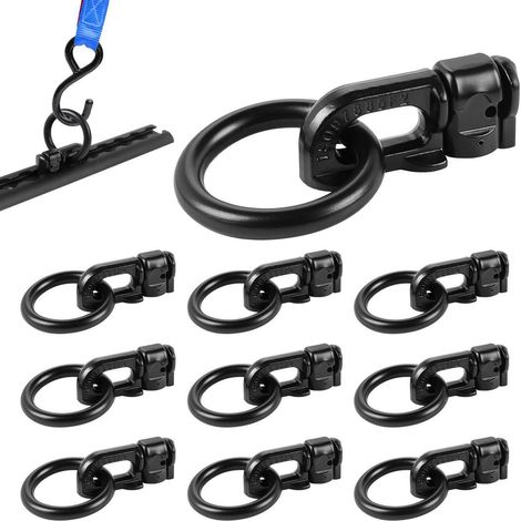 10x L-Schienen Zurröse mit Doppelbolzen, Schwerlast, Schwarz