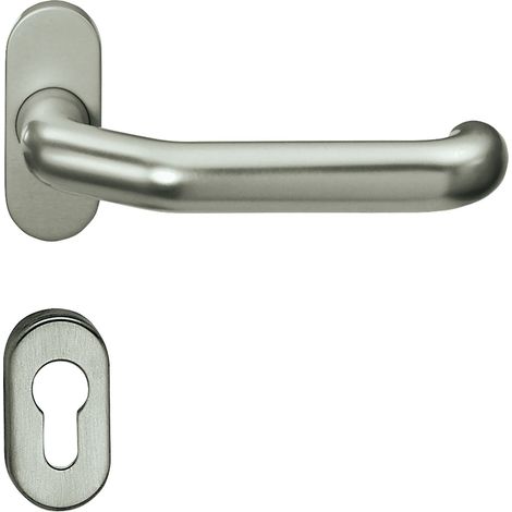 Drückergarnitur MARCO - auf ovaler Rosette PZ, 35 - 65, 32x62, VK, matt (1/3)
