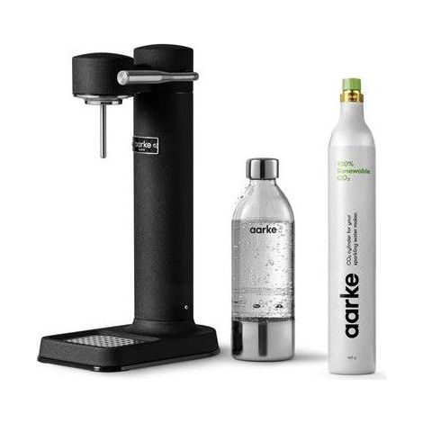 AARKE Soda- und Sprudelmaschine Pack Carbonator 3 Schwarz matt + CO2