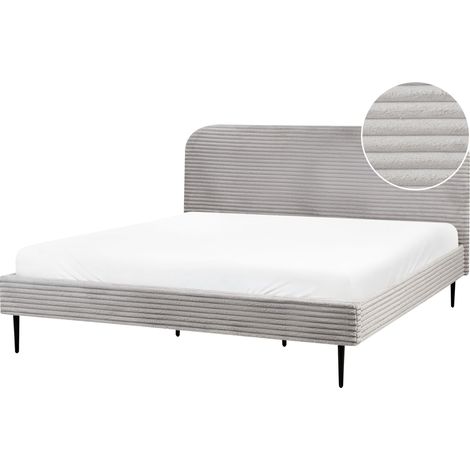 Bed Corduroy FLAYAT 180 x 200 cm (EU Super King) Light Grey (1/5)