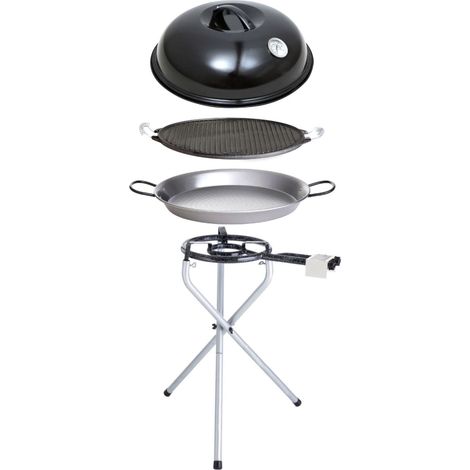Paella World Portable Set 1 mit Brenner, Paella-Pfanne, Grillplatte und Deckel Ø 30/42 cm (1/5)