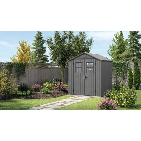 [GEBRAUCHT] B-Ware Keter Gartenhaus Gerätehaus Darwin 6x8 granitgrau mit Fußboden und Doppeltür (1/2)