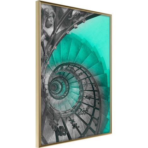 Affiche Murale Encadrée "Stairway to Nowhere" 40 x 60 cm Or (1/2)