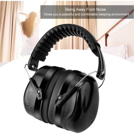 LAT-- Casque anti-bruit Insonorisé Tir sportif Etude sommeil Protection (Noir) -- DILWE (1/4)