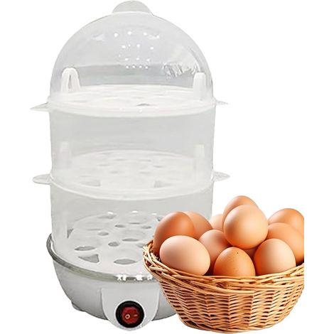 Sollbry Cuiseur À Œufs Durs Électrique Marmite À Œufs 3 Niveaux Pour Œufs Durs,Appareil De Cuisine Vapeur Sécurisé Pour Particuliers Et Professionnels,blanc (1/5)