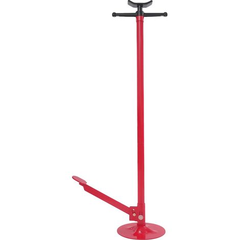 Support de cric sous levage, Matériau : Acier, Plage de hauteur réglable : 133,5-200 cm, Capacité de charge maximale : 0,75 T, Diamètre de la base : 30 cm, Taille du plateau : 15,5 5,8 cm (1/5)