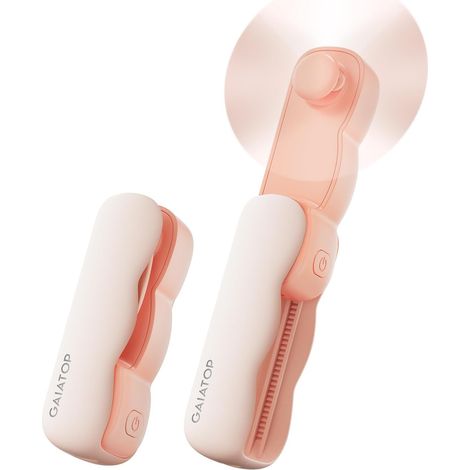 Gaiatop Mini ventilateur portable à main rechargeable par USB à 3 vitesses - Petit ventilateur personnel de poche pour maquillage et cils - Cadeau idéal pour la plage/le voyage - Rose