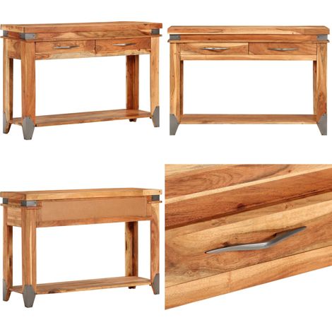 Table console 110x34x74 cm Bois d'acacia massif - Table Basse - Meuble Entrée - Console En Acacia - Mobilier Design - Table D'appoint - Home & Living (1/5)