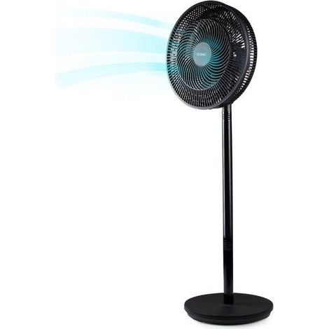 Ventilador 2 en 1 de pie y de mesa - DOMO - 3 velocidades - Con 7 aspas - Silencioso - 55 W - Negro