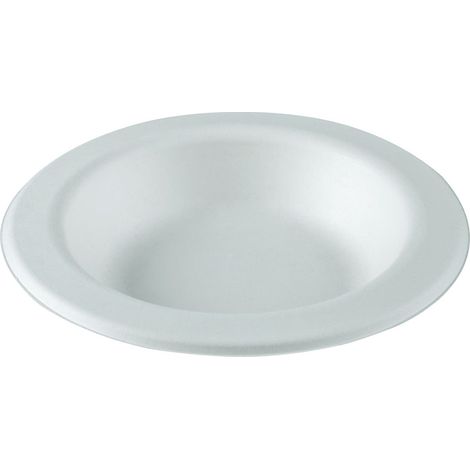 PLUS Assiette creuse blanche en canne à sucre Ø 22 cm - 800 unités - Betik