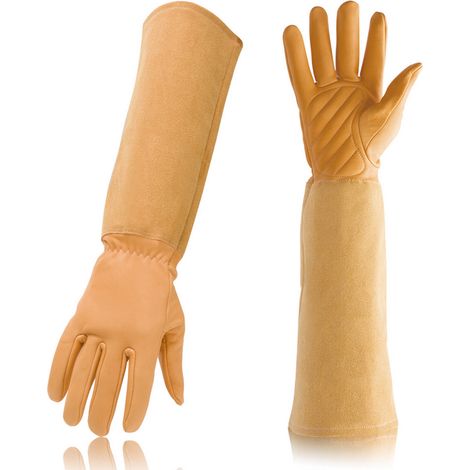 1 Paire Gants de jardinage, protection avant-bras, résistant aux épines, cuir synthétique, pour femmes (1/5)
