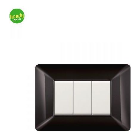 Placca da 3 moduli Easy Elettrocanali in plastica nero