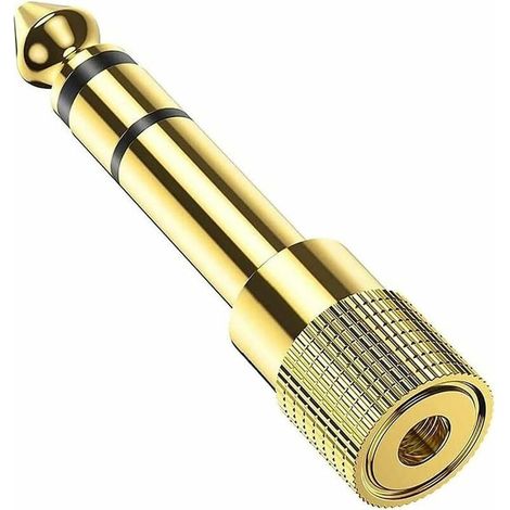 Adaptateur Jack 6,35 mm mâle vers femelle 3,5 mm, prise casque audio pour table de mixage audio/piano électrique/clavier (1/5)