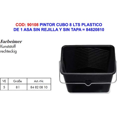 Pintor Cubo 8 Litros Plástico 1 Asa Sin Rejilla Sin Tapa
