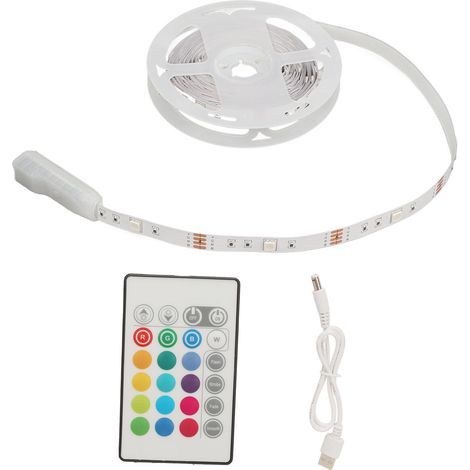 Bande LED 4,88 m (16 pi) RGB à changement de couleur, contrôlable par application, avec télécommande, idéale pour chambre, salon TV, salle de jeux, Noël, Halloween et bricolage. (1/5)