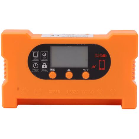 Controlador de carga solar con doble puerto USB tipo C, descarga rápida para baterías de 12 V/24 V, 80 A (1/4)