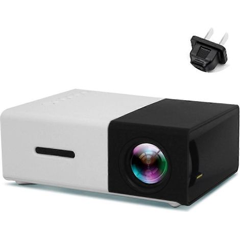 800 Lumen, 80-Zoll-Leinwand, tragbarer Mini-Filmprojektor (1080p), australischer Stecker, Schwarzweiß