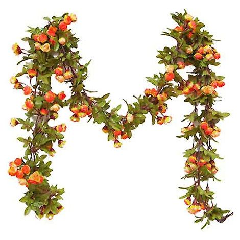 Guirlande de fleurs artificielles de 220 cm, ne fane pas, roses artificielles décoratives, accessoires pour la confection de guirlandes de mariage et le quotidien.orange (1/5)