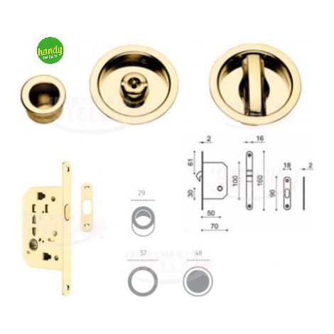kit per porte scorrevoli - solo quadro frosio bortolo ottone lucido (1/2)