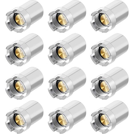 12 Stück Gewindemagnetadapter, Messingkern, Gehäuse aus legiertem Stahl, starke Leitfähigkeit, Verdampferadapter (1/5)