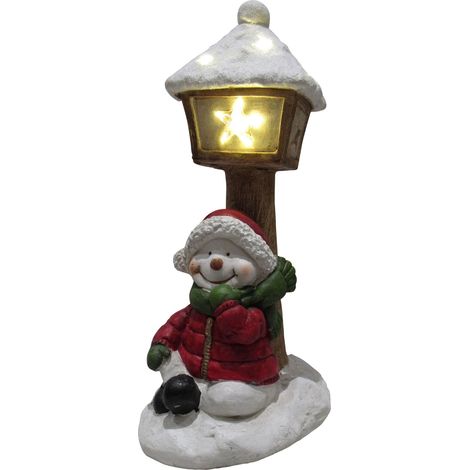 Light Up Snowman Lantern Christmas Figurine (Xmas Festive LED Lights Decoration Ornament) (1/4)