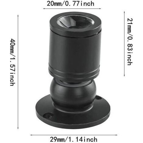 NALOOKAMIC 10 x mini projecteurs encastrés à LED, mini projecteur 1WLED, avec pilote, 100-265v [classe énergétique A+] (noir, lumière froide) (1/3)
