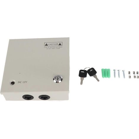 CCTV-Stromverteilerkasten, 12 V, 4 Kanäle, 5 A Sicherung, 110 V/220 V, mit Metallgehäuse