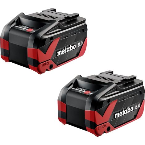 Metabo 2x LiHDX Akkupack 18 V 8,0 Ah CAS Li-Ion Akku ( 2x 624975000 )