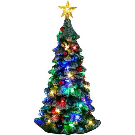 Lemax – Sapin de Noël enneigé 4,5V – Dimensions 10,5 x 8,5 x 16,5 h cm – Éclairage chaleureux – Accessoire de décoration festive (1/3)