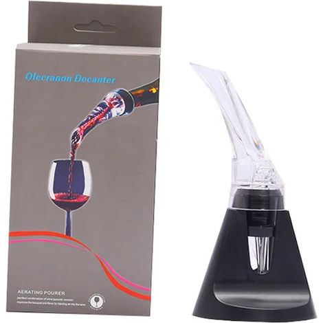 Carafe aérateur de vin (avec boîte et socle) - Bec verseur - Aérateur de vin - Pompe à aération rapide - Filtre P (1/5)