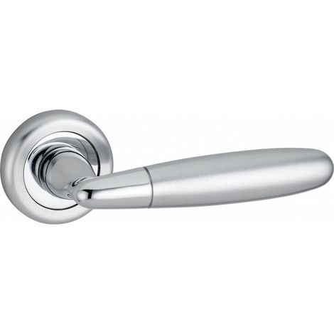 THIRARD - Paire de béquilles Mirella2 pour porte, carré 7mm, chromé brillant/satiné - THIRARD (1/5)