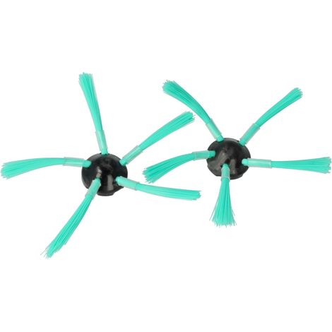 vhbw 2x spazzola laterale compatibile con Vorwerk folletto VR-200, VR200 robot aspirapolvere - Set spazzole, nero / verde