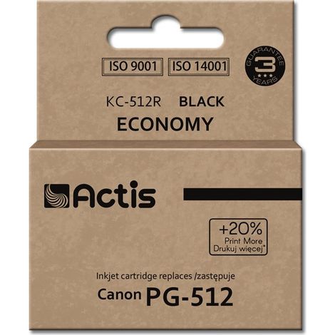 Encre Actis KC-512R (remplace Canon PG-512  Standard  15 ml  noire)