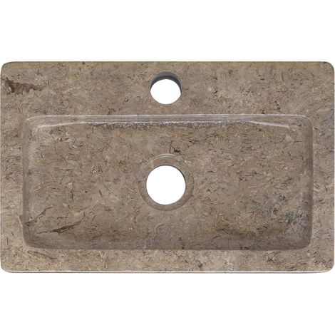 Lavandino da bagno lavabo da appoggio lavabo da WC lavabo da bagno lavabo da interno 38 x 24 cm marmo grigio 020002832
