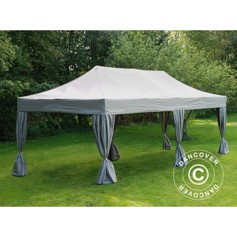 Faltzelt Faltpavillon Wasserdicht FleXtents PRO Steel 4x8m Latte, mit 6 Gardinen (1/5)