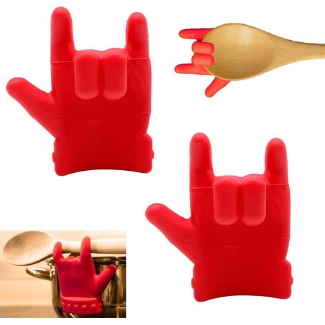 elevadores de tapa de olla de silicona, soporte para cuchara de mano, soporte reutilizable para cuchara de cocina, antidesbordamiento para sartén.