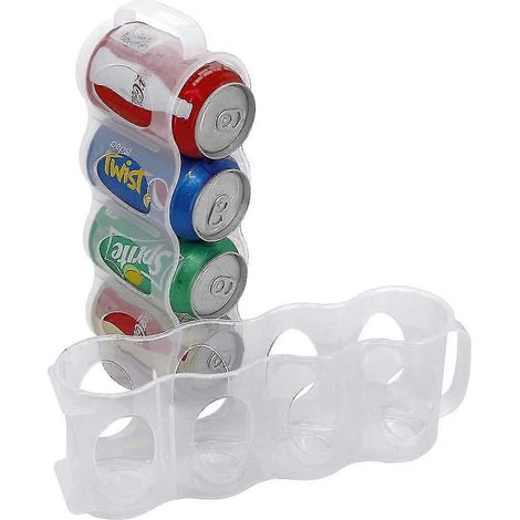 Tragbarer Kühlschrank-Organizer für Getränkedosen, Bierdosenhalter, ausziehbarer Kühlschrankbehälter, transparenter Kunststoff, 2er-Pack (1/5)