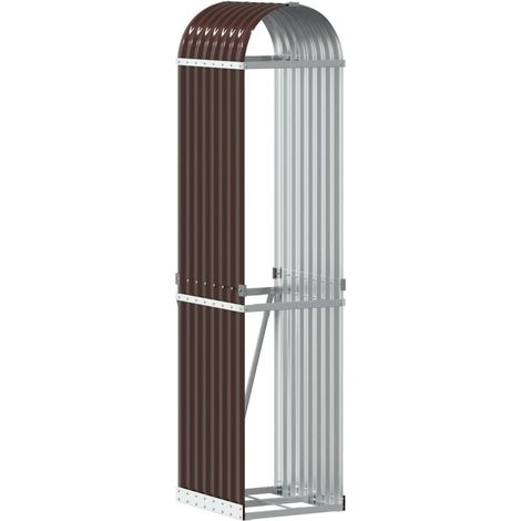 Maison Exclusive - Leñero de acero galvanizado marrón 40x45x170 c