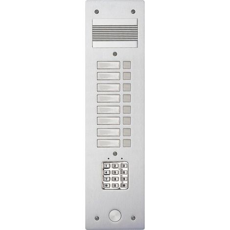 Platine de rue Série 200 audio étroite avec clavier codé façade Alu 4mm 8 appels (308408) (1/2)